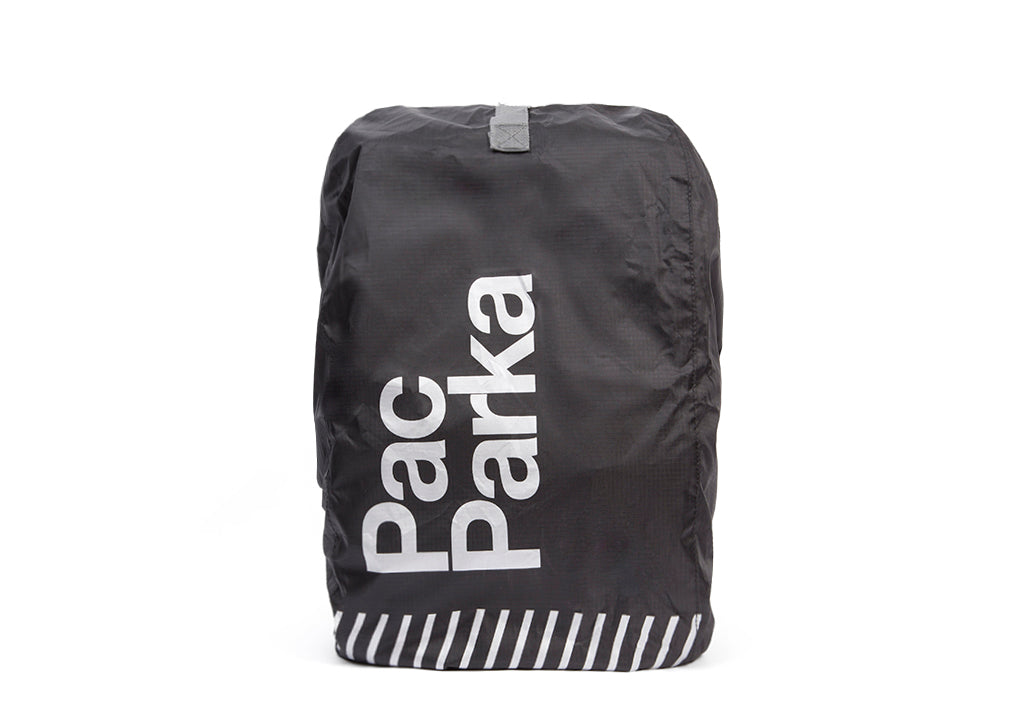 BikeParka PacParka waterproof backpack rain cover in black